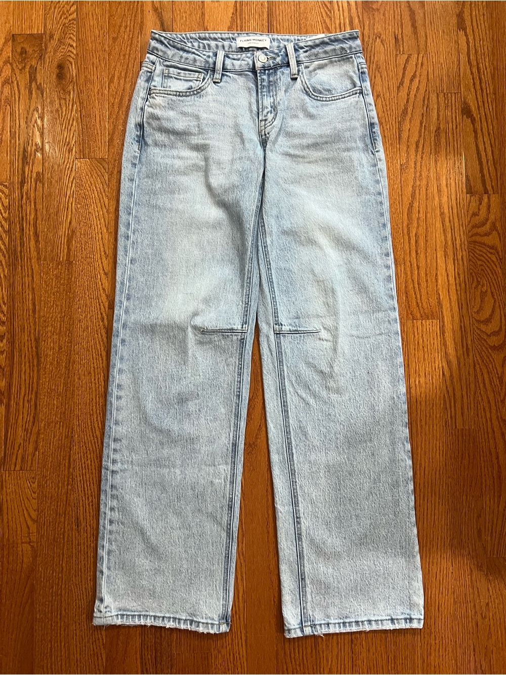 Flying Monkey Light Blue Straight Leg Low Rise Jeans